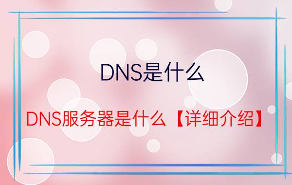 DNS是什么 DNS服务器是什么【详细介绍】